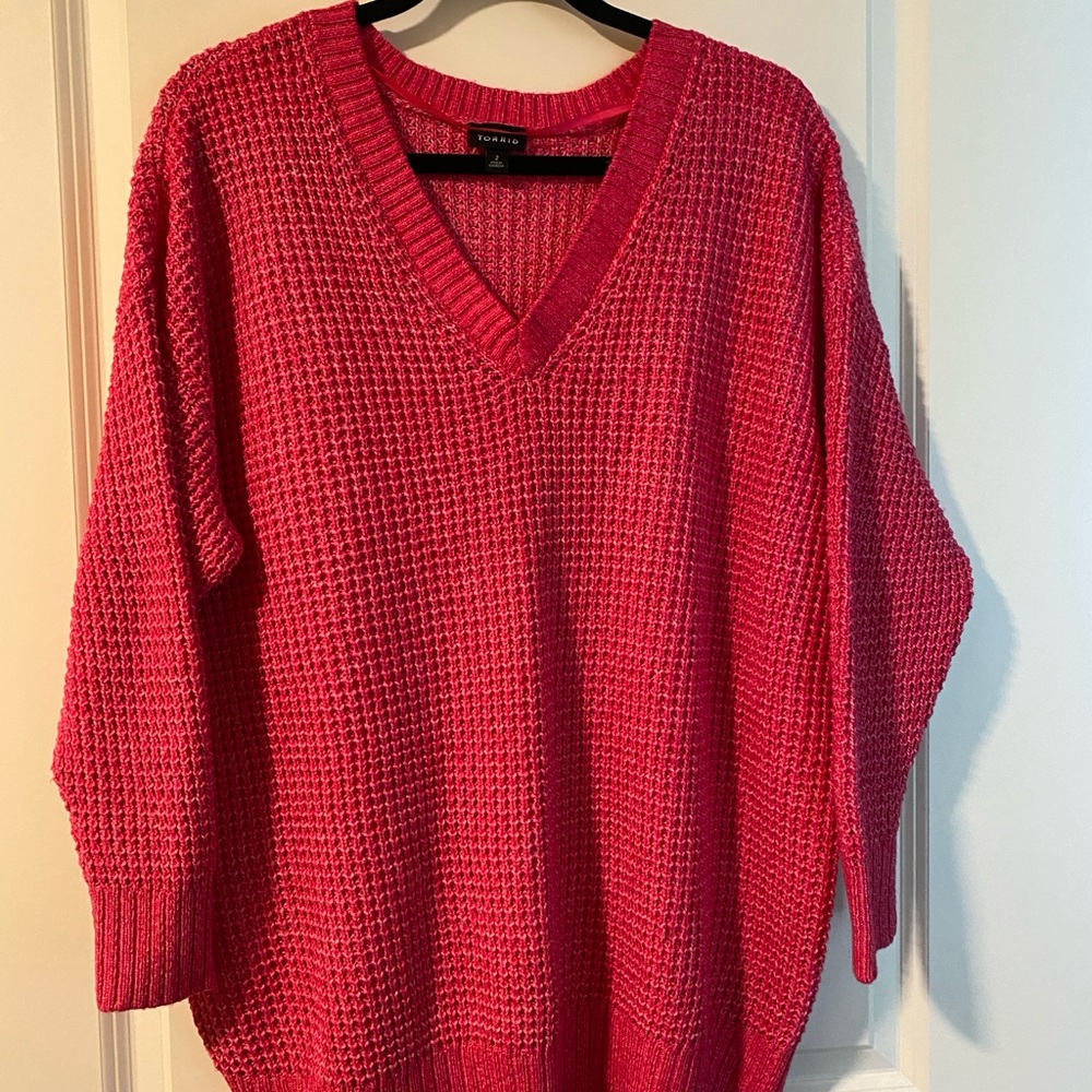 Torrid Pink V-Neck Sweater
